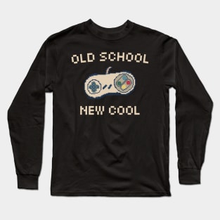 Old School, New Cool" 8-Bit Pixel Art Super Nintendo Controller Long Sleeve T-Shirt